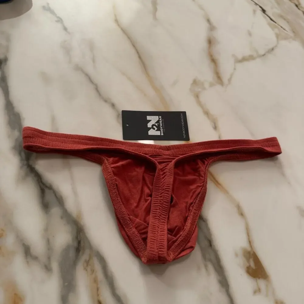 Set Of 2 N2N Bodywear Mens Essential Thong Color Terra Orange Size Large